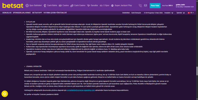 Betsat Yüksek Limitli Oyunlar